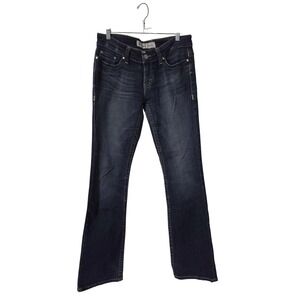 BKE denim Payton Bootcut Jeans Women's 28L Dark Wash Distressed Embellished